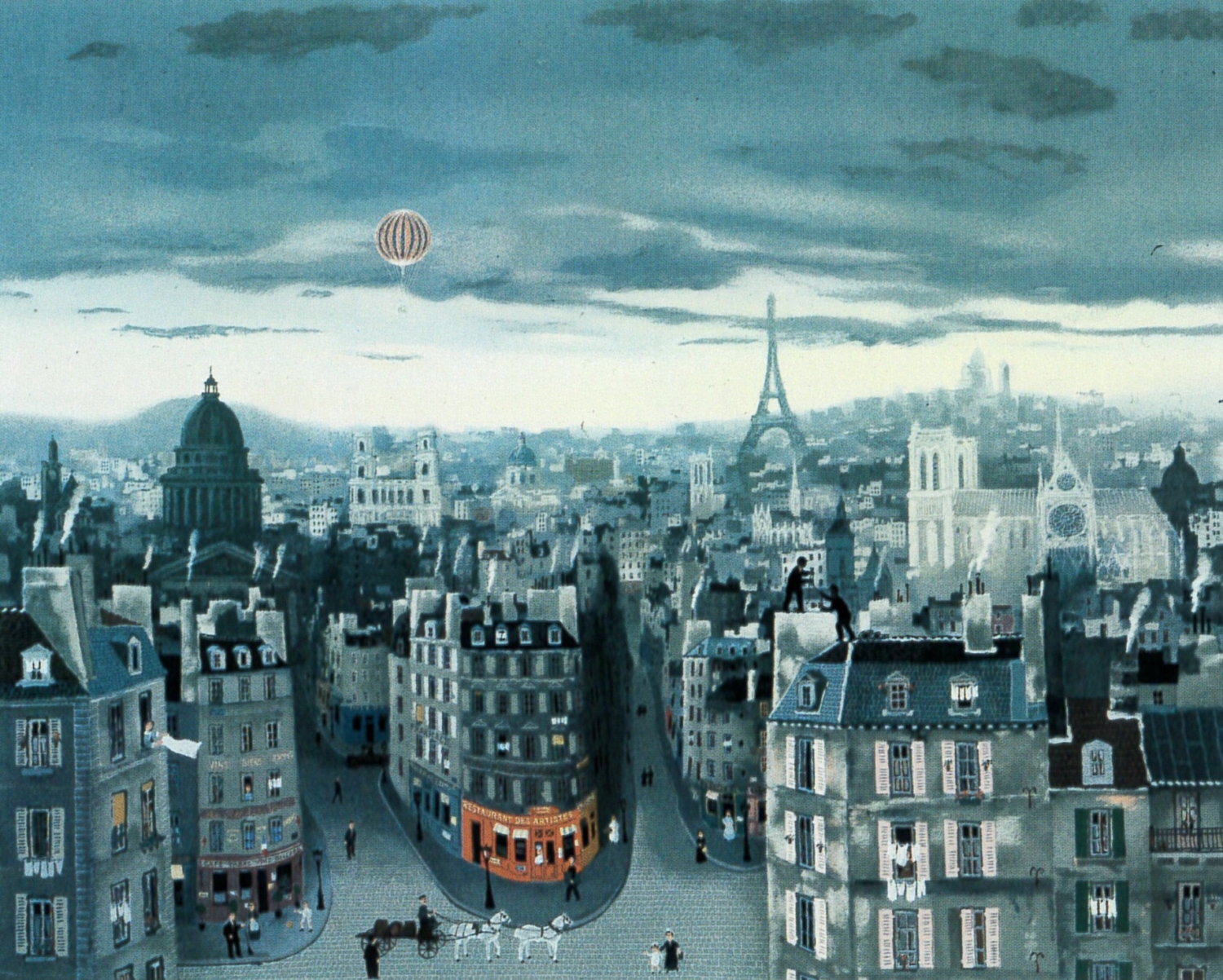 ドラクロワの絵画作品　タイトルは、パリの眺め　View of paris